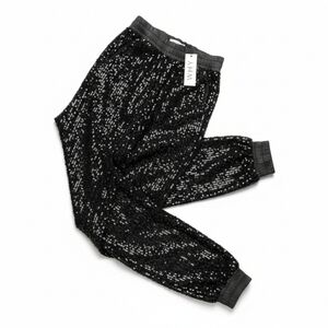 WHY Dress Black Sequin Joggers NWT New Years Eve Party Pants Small Sparkle